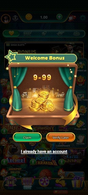 Saga Slots Welcome Bonus
