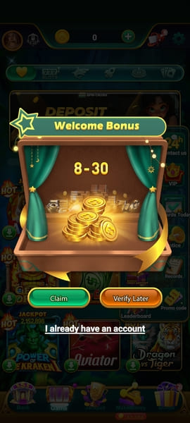 Spin Crush Welcome Bonus